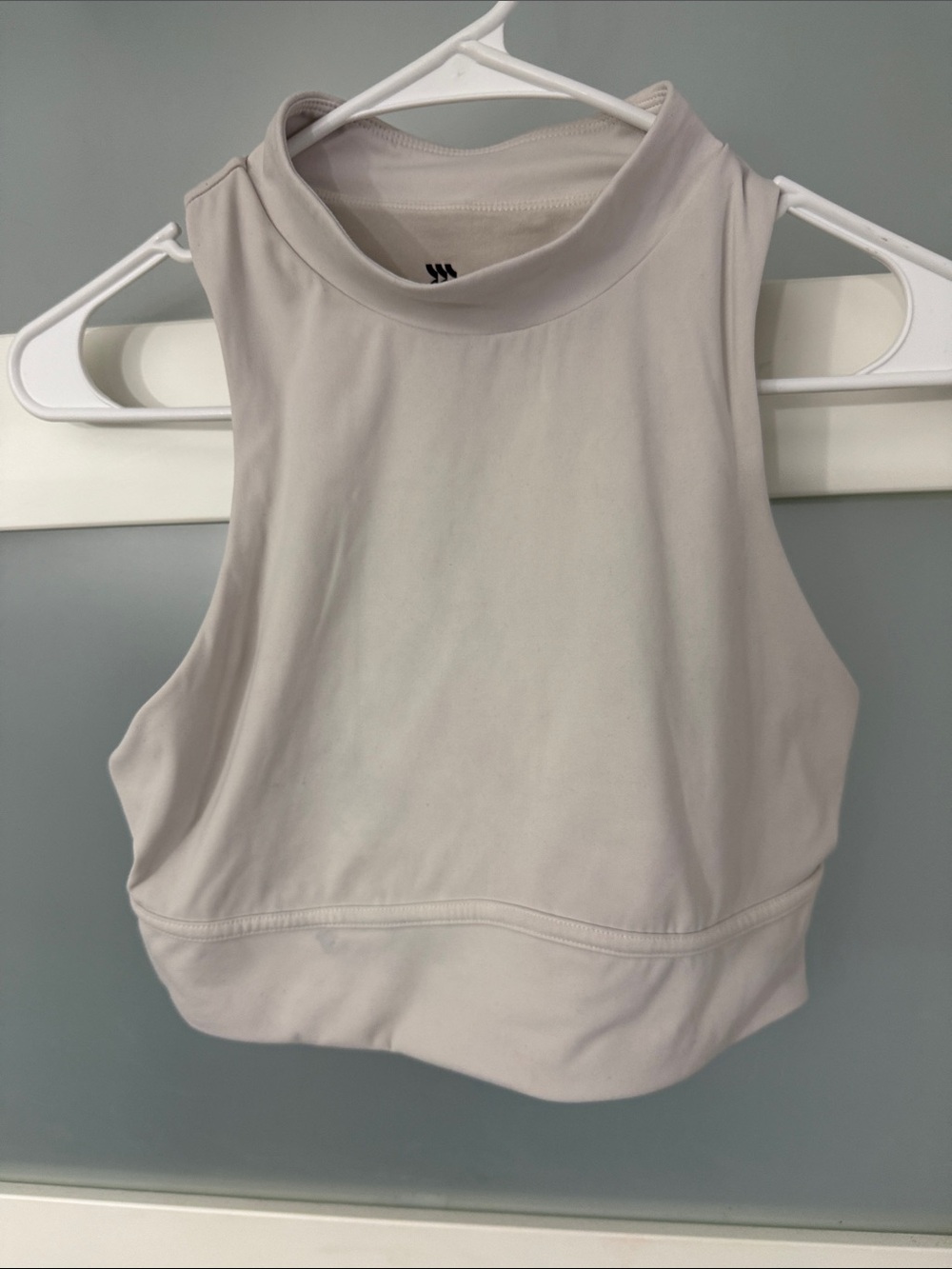 all in motion Light Gray High Neck Crop Tank